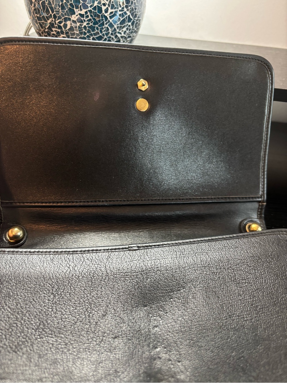Archival Christian Dior Black Leather Flap Bag - Original Gold Chain & Hardware - Picture 9 of 11